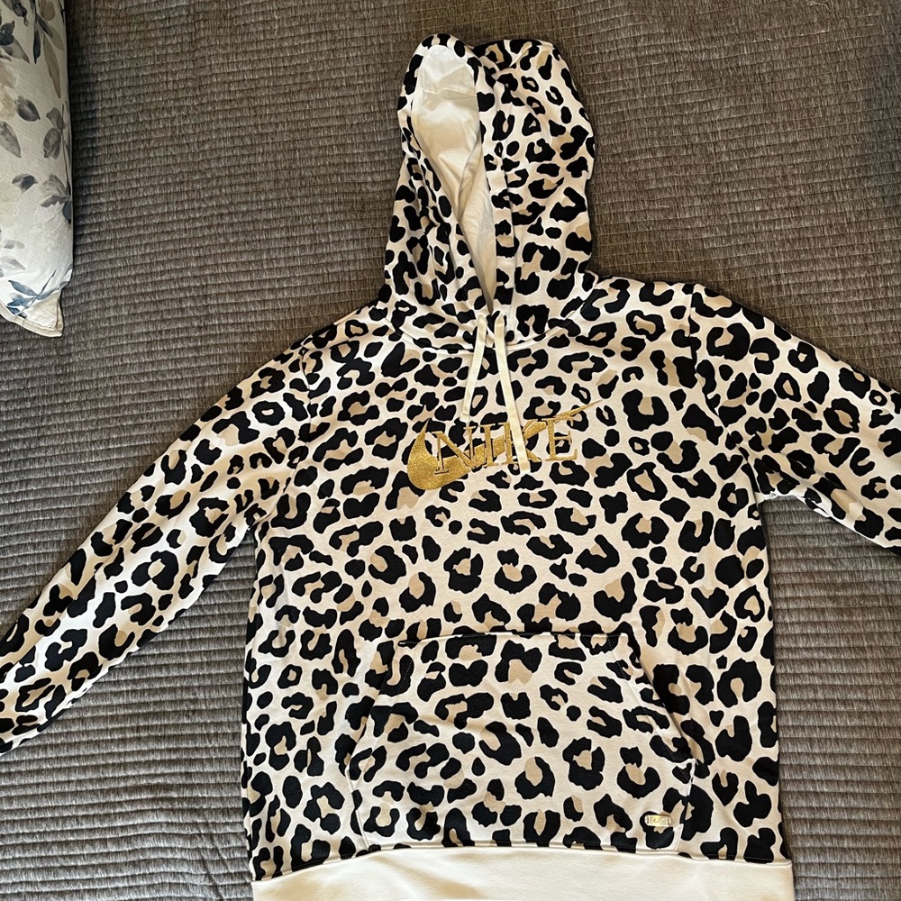 Nike Leopard Print Hoodie, size L